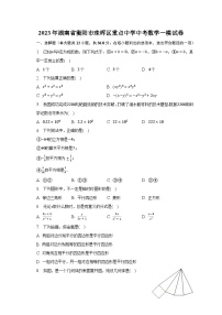 2023年湖南省衡阳市珠晖区重点中学中考数学一模试卷-普通用卷