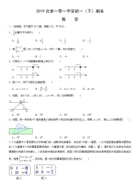 2019北京一零一中学初一（下）期末数学（教师版）