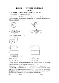 2023年黑龙江省肇东市第十一中学校中考五模数学试题(无答案)