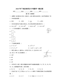 2023年广东省东莞市中考数学一模试卷（含解析）