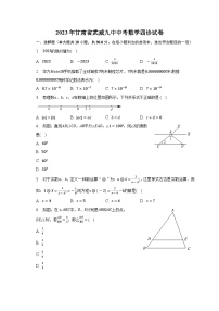 2023年甘肃省武威第九中学中考数学四诊试卷(含答案)