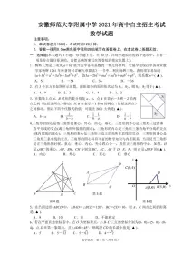 安徽师范大学附中2021年高中自主招生考试数学试卷+答案