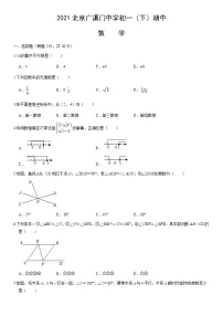 2021北京广渠门中学初一(下)期中数学(教师版)