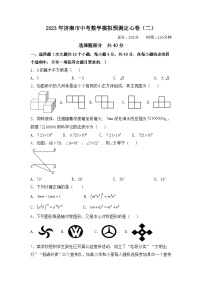 2023年山东省济南市中考数学模拟预测定心卷（二）