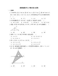 2022—2023学年冀教版数学七年级下册期末复习试卷