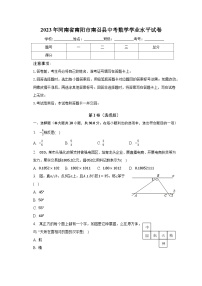 2023年河南省南阳市南召县中考数学学业水平试卷（含解析）