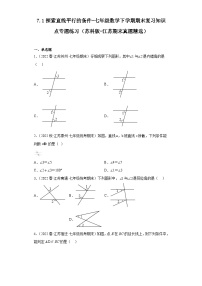 7.1探索直线平行的条件-七年级数学下学期期末复习知识点专题练习（苏科版-江苏期末真题精选）