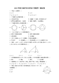 2023年四川省泸州市泸县中考数学一模试卷（含解析）