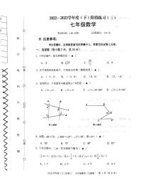 辽宁省葫芦岛市连山区2022-2023学年七年级下学期第三次月考数学+试卷