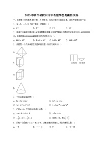 2023年浙江省杭州市中考数学仿真模拟试卷(含答案)