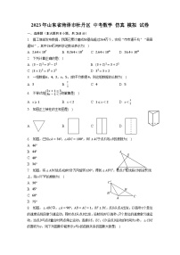 2023年山东省菏泽市牡丹区+中考数学+仿真+模拟试卷