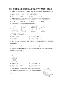 2023年安徽省合肥市瑶海区众望初级中学中考数学一模试卷（含解析）