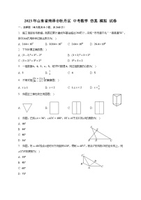 2023年山东省菏泽市牡丹区+中考数学+仿真+模拟试卷(含答案)