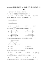 2022-2023学年四川省泸州七中七年级（下）期中数学试卷（A卷）（含解析）