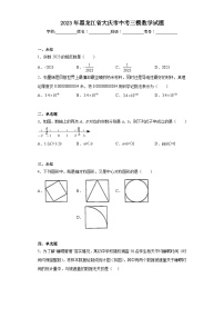 2023年黑龙江省大庆市中考三模数学试题（无答案）