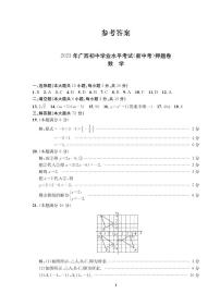 2023年广西省中考模拟押题卷数学试题（图片版，含答案，含答题卡）