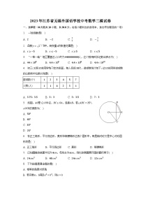 2023年江苏省无锡外国语学校中考数学二模试卷(含答案)