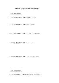 数学七年级下册3.3 多项式的乘法精品同步达标检测题