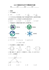 2023年湖南省怀化市中考模拟数学试题（含解析）