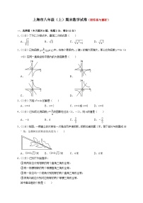 沪教版(上海)八年级第一学期数学期末试卷 (1)