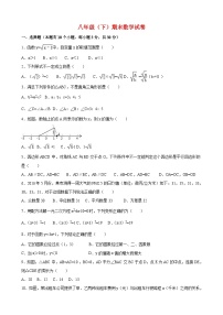八年级(下)期末数学试卷 (3)