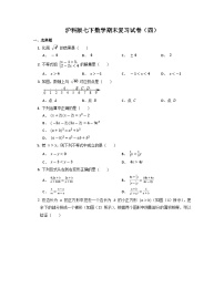 2022-2023学年沪科版七年级下册数学期末复习试卷（四）