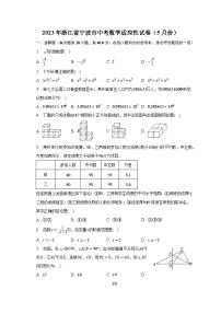 2023年浙江省宁波市中考数学适应性试卷（5月份）（含解析）