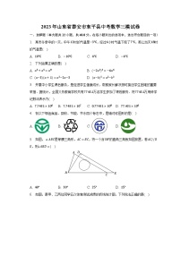 2023年山东省泰安市东平县中考数学三模试卷（含解析）