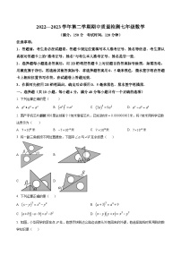 福建省三明市大田县2022-2023学年七年级下学期期中质量监测数学试卷(含解析)