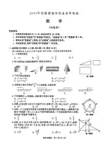 2023年安徽省中考数学真题试卷+答案