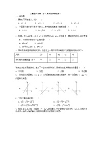 人教版数学八年级下册 期末数学培优练 （无答案）