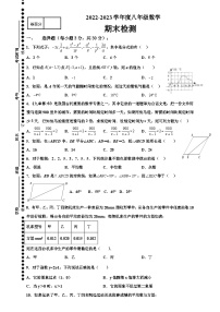 2022-2023学年华师大版八年级下册数学期末检测
