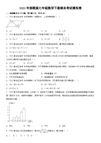 2023年浙教版七年级数学下册期末考试模拟卷(含解析)