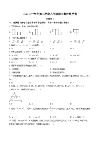 浙江省宁波市北仑区2021-2022学年八年级下学期期末数学试题