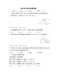 2022-2023学年人教版七年级数学下册期末复习综合检测试题