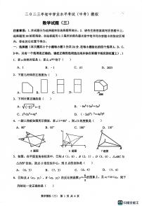 2023年山东省菏泽市单县中考三模数学试题