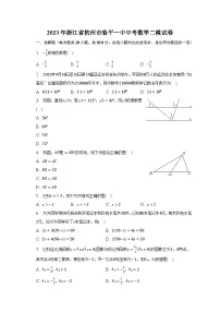 2023年浙江省杭州市临平一中中考数学二模试卷(含解析)