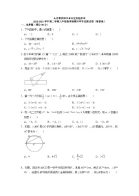 山东省济南市章丘区实验中学2022-2023学年下学期九年级数学开学考试测试卷