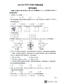 2023年安徽省芜湖市无为市中考三模数学试题(PDF版，含答案)