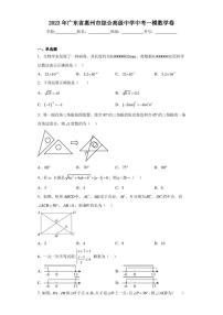 2023年广东省惠州市综合高级中学中考一模数学卷+