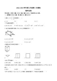 2023年安徽省淮南市谢家集区等3地中考二模数学试题（含答案）