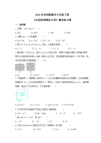 2023年苏科版数学七年级下册《从面积到乘法公式》期末练习卷（含答案）