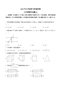 山东省滨州市滨城区2023届九年级复习质量检测（一模）考试数学试卷(含解析)