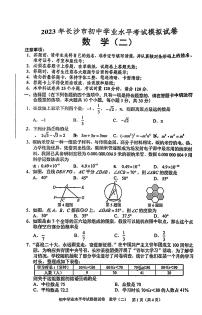 长沙中考数学模拟卷（二）无答案版