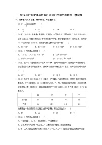 2023年广东省茂名市电白区岭门中学中考数学一模试卷（含答案）