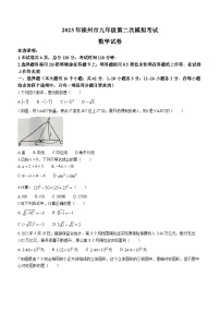 2023年河北省唐山市滦州市中考二模数学试题（含答案）