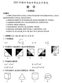 2023年湖南省郴州市中考数学真题