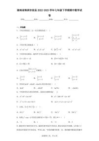 湖南省株洲市攸县2022-2023学年七年级下学期期中数学试卷