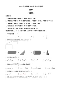 2023年安徽中考数学真题（原卷版）