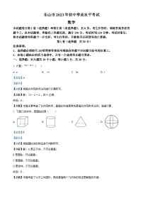 2023年四川省乐山市中考数学真题 （解析版）